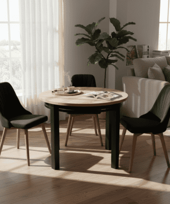 Uran Round Extendable Dining Table fi 100+40cm