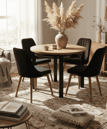 Uran Round Extendable Dining Table fi 100+40cm