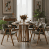 Velvet Keglen Dining Set Tovo Extendable Round Table 100-140cm