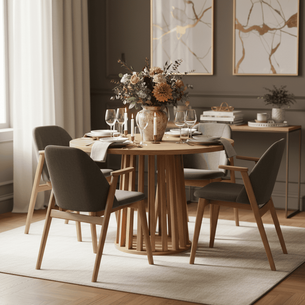 Velvet Keglen Dining Set Tovo Extendable Round Table 100-140cm