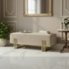 Aurora Modern Cream-Gold Extended Bench 100x35cm