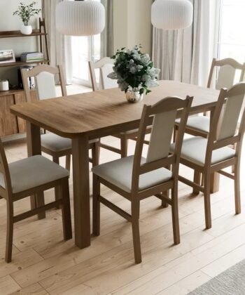 Aria Rounded Extendable Laminate Table 150&times;80&ndash;190cm