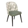 Zeno 890 Monstera Green Dining Chair Beech Wood Floral Velvet
