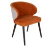 Zeno Orange Pattern Dining Chair Black Matte Beech Frame