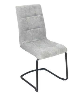 Zeno KR-16 Grey Pattern Sled Chair – Metal Runners Upholstered