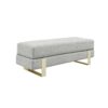 Arena Velvet Lounge Bench – Cream Fabric, Slim Metal Legs