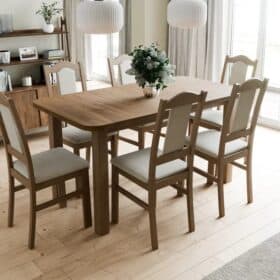 Aria Rounded Extendable Laminate Table 150×80–190cm
