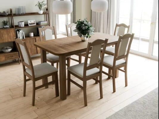 Aria Rounded Extendable Laminate Table 150×80–190cm