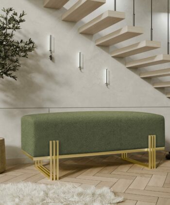 Aurora Modern Cream-Gold Bench Seat 80x35cm