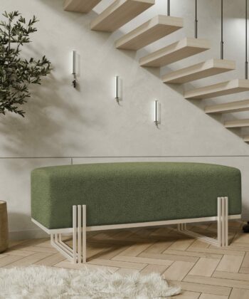Aurora Modern Cream-Gold Bench Seat 80x35cm