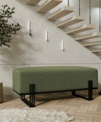 Aurora Modern Cream-Gold Bench Seat 80x35cm