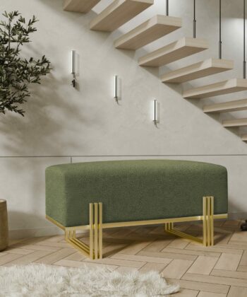 Aurora Modern Cream-Gold Bench Seat 80x35cm