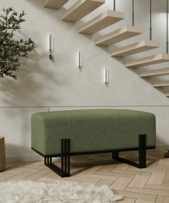 Aurora Modern Cream-Gold Bench Seat 80x35cm