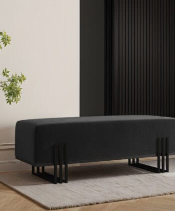 Aurora Modern Cream-Gold Bench Seat 80x35cm