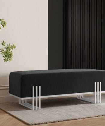 Aurora Modern Cream-Gold Bench Seat 80x35cm