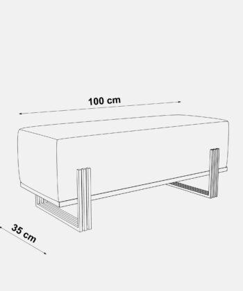 Aurora Modern Cream-Gold Bench Seat 80x35cm