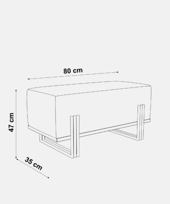 Aurora Modern Cream-Gold Bench Seat 80x35cm