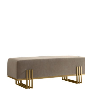 Aurora Modern Cream-Gold Bench Seat 80x35cm