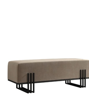 Aurora Modern Cream-Gold Bench Seat 80x35cm