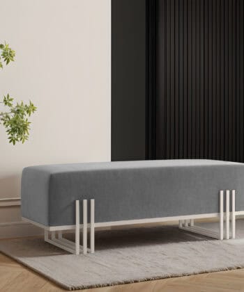 Aurora Modern Cream-Gold Bench Seat 80x35cm