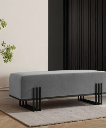 Aurora Modern Cream-Gold Bench Seat 80x35cm