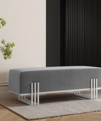 Aurora Modern Cream-Gold Bench Seat 80x35cm