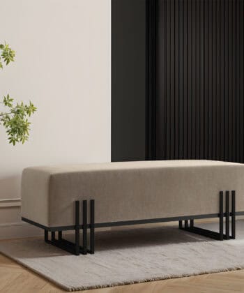 Aurora Modern Cream-Gold Bench Seat 80x35cm