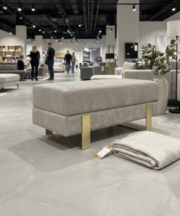 Arena Velvet Bench – 80×35 cm Premium Velvet Upholstered Metal Bench with Brushed Gold Steel Frame (80 × 35 × 42 cm)