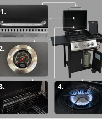 Dakar Black 3+1 Gas BBQ Station