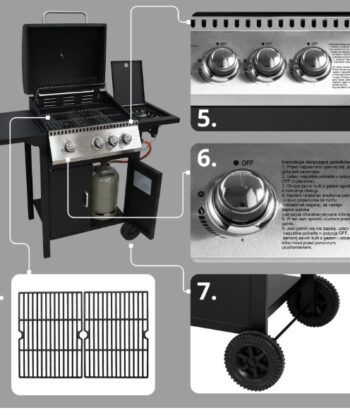 Dakar Black 3+1 Gas BBQ Station