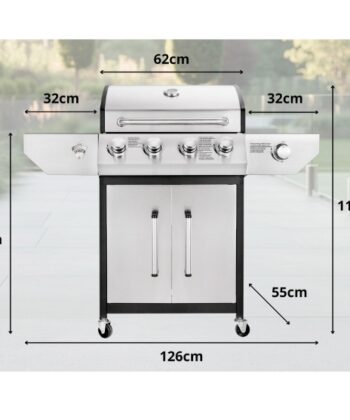 Ibiza 4+1 Gas Garden Grill – Silver