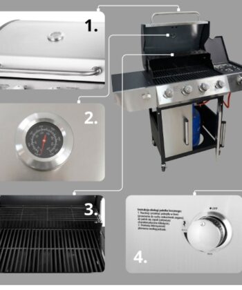 Ibiza 4+1 Gas Garden Grill – Silver