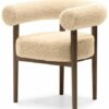 Puffy Bouclé Dining Chair – Wide Beech Frame in Okapi Walnut