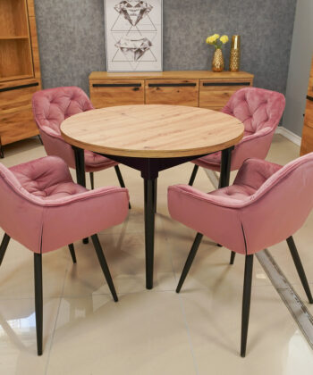 Vitos Pink Velvet Armchair