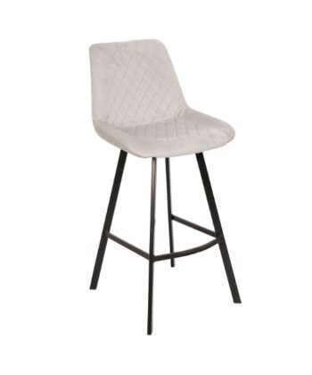 Luka Navy Velvet Bar Stool – Fixed Height Loft Kitchen Hoker