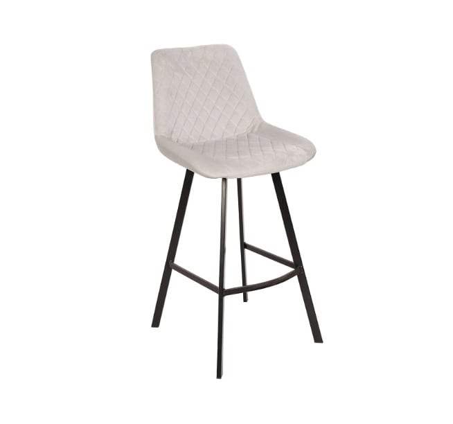Luka Navy Velvet Bar Stool – Fixed Height Loft Kitchen Hoker