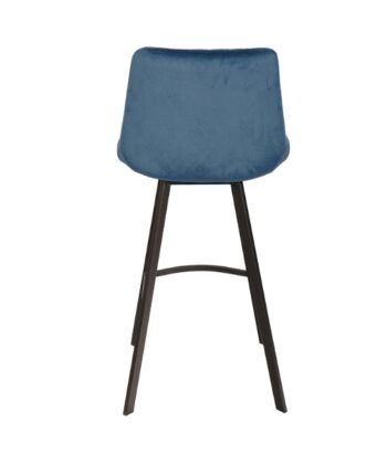 Luka Navy Velvet Bar Stool – Fixed Height Loft Kitchen Hoker