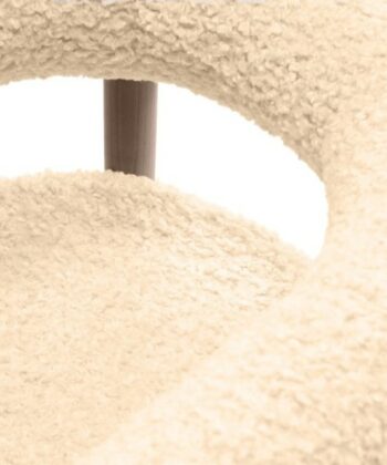 Puffy Bouclé Dining Chair – Wide Beech Frame in Okapi Walnut