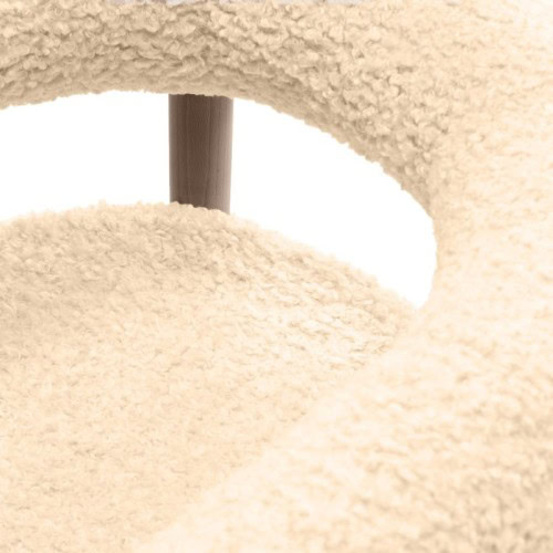 Puffy Bouclé Dining Chair – Wide Beech Frame in Okapi Walnut