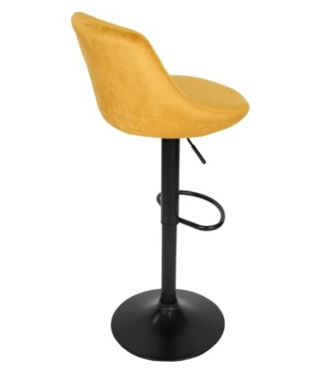 Roma Black Gold Velvet Bar Stool – Adjustable Modern Kitchen Hoker
