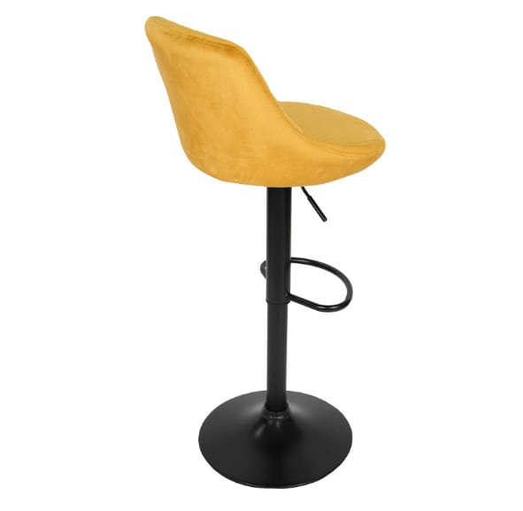 Roma Black Gold Velvet Bar Stool – Adjustable Modern Kitchen Hoker