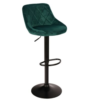 Roma Black Gold Velvet Bar Stool – Adjustable Modern Kitchen Hoker