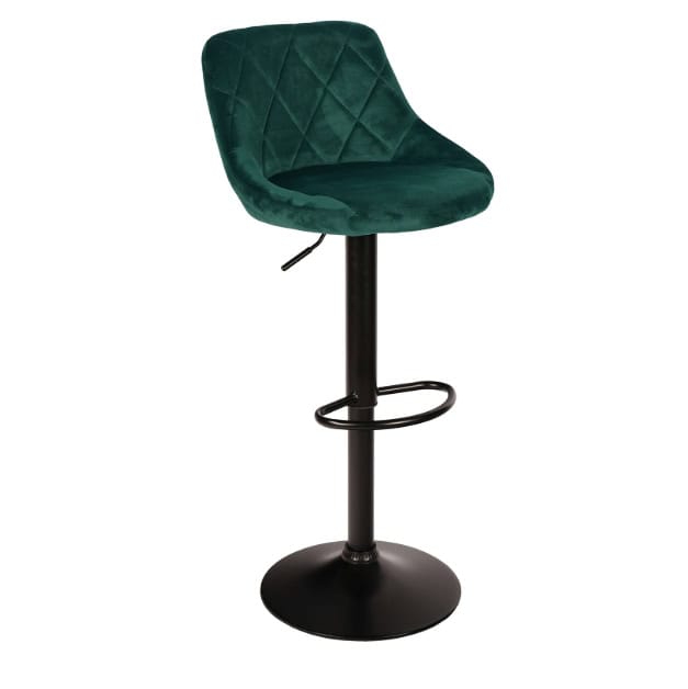 Roma Black Gold Velvet Bar Stool – Adjustable Modern Kitchen Hoker