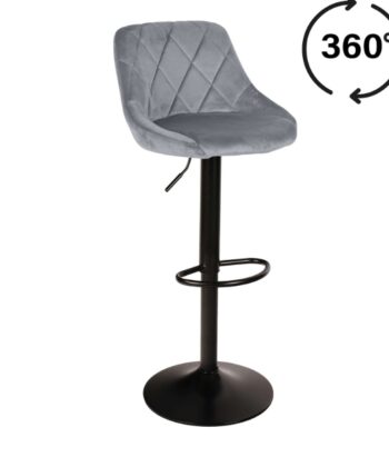 Roma Black Gold Velvet Bar Stool – Adjustable Modern Kitchen Hoker