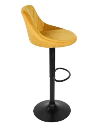 Roma Black Gold Velvet Bar Stool – Adjustable Modern Kitchen Hoker