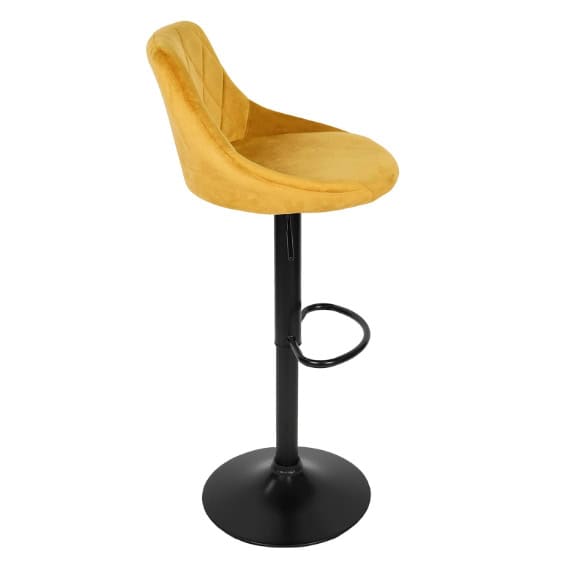 Roma Black Gold Velvet Bar Stool – Adjustable Modern Kitchen Hoker