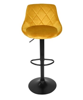 Roma Black Gold Velvet Bar Stool – Adjustable Modern Kitchen Hoker
