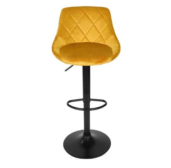 Roma Black Gold Velvet Bar Stool – Adjustable Modern Kitchen Hoker