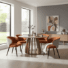 The Aurora Modern Round Dining Table Natural Sculptural Base