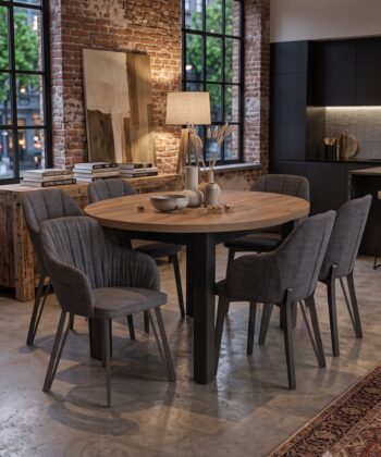 The Cillian Modern Round Extendable Dining Table 100-140cm